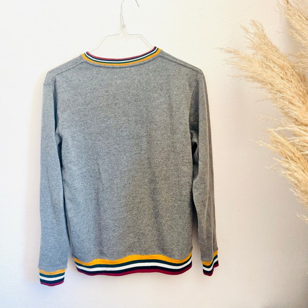 SEATTLE Space Needle Grey Gray Red Gold White Logo Stripe $85 Pullover Sweater S - Picture 5 of 11